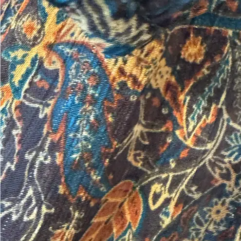 ZARA  Baby Doll Mini Boho Dress metallic accents festival L paisley Wimsigoth