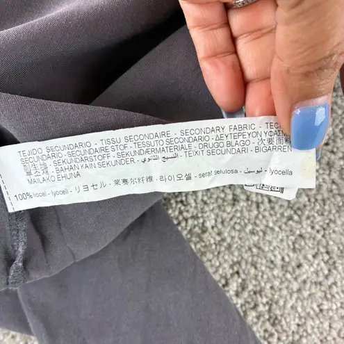 ZARA ‎ Womens Gray Lyocell Long Sleeve Tunic Top Side Slit Relaxed Fit Medium