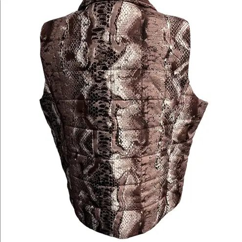 Mountain Lake Puffer Snake Print Full Zip Vest