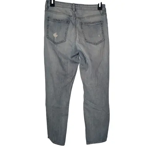 Eunina Tobi High Rise Relaxed Crop Jeans Size 3 Distressed Light Wash Denim