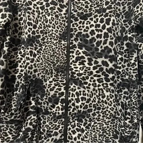 Kori  America leopard print black cream blue zip up jacket size L