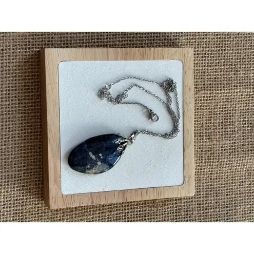 Natural Sodalite Stone Pendant Blue