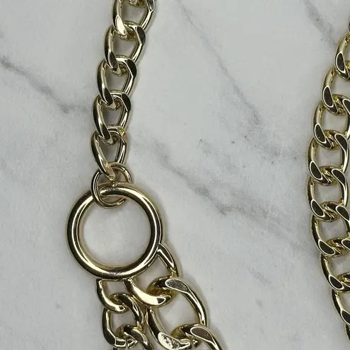 Chunky Draped Gold Tone Chain Link Belt Adjustable Y2K One Size OS ✨