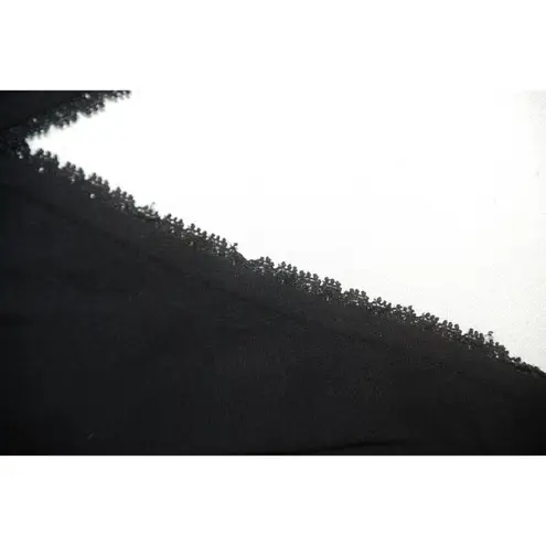 Avenue Stretch Black V-Neck Sleeveless Top Size 18W 20W Ruffle Trim Wrap Look