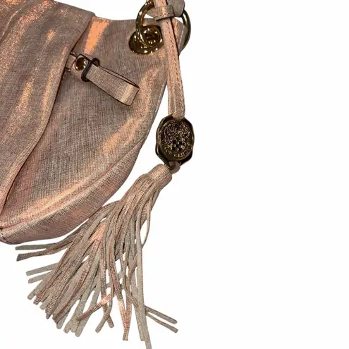 Vince Camuto  Christina Copper Rose Gold Metallic Leather Crossbody Bag Purse