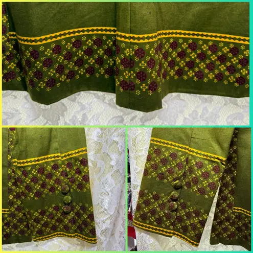 Handmade NWOT blazer from Ghana lined sz small green yellow burgundy