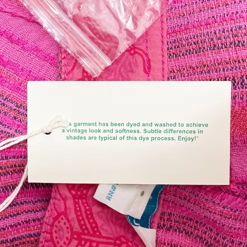 Sundance NWT Hana Stripe Pink Wide Leg Pants Size PM Medium Petite Boho Beachy