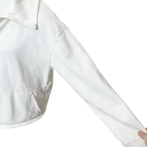 Beyond Yoga Trek Half Zip Pullover Women’s Size M White Soft Fleece Lounge