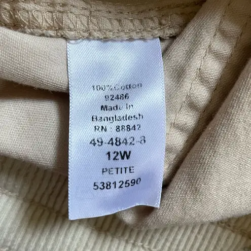 Woman Within écru cargo pants, size 12W petite