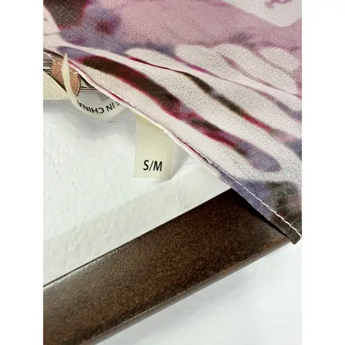 Soft Surroundings Top S/M Purple Geometric Boho Kimono Caftan Resort Hippie