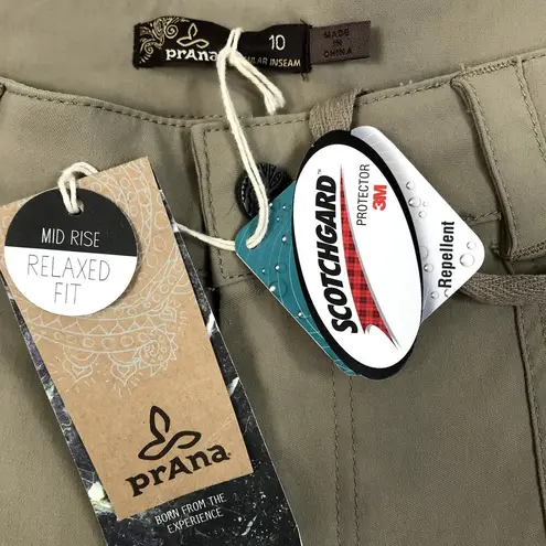 prAna Breathe Convertible Pant Shorts Women 10 Khaki Outdoor Hiking Travel NWT