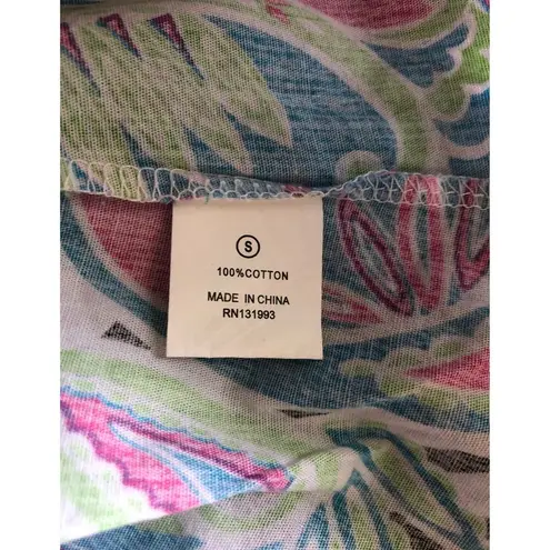 Mud Pie NWT wild Paisley cute pink, blue & green nightie size small