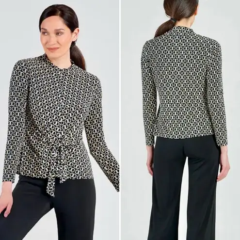 CLARA SUN WOO Textured Knit Center Front Tie Top