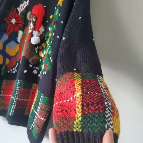 Rafaella Rafella Vintage Handknitted Christmas Bear Sweater Size Medium