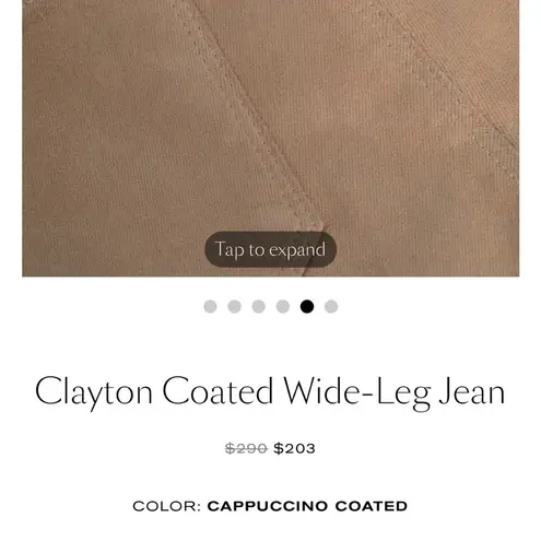 L'Agence NWOT L’Agence Clayton Coated Wide-Leg Tan Cream Brown Cappuccino Pant Jean 29