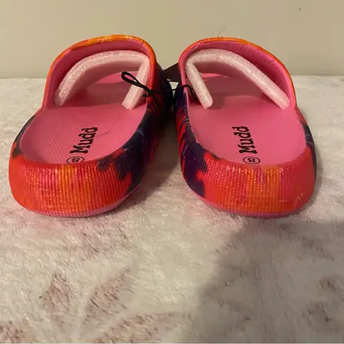 Mudd  Tie-Dye Aloha Print Pink Slide Sandals Size 8 NWT thumbnail 4