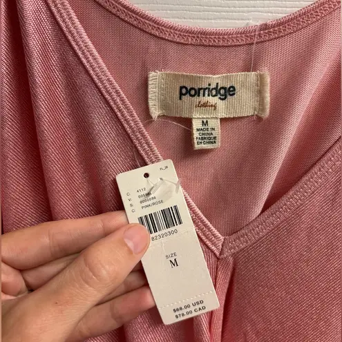 NWT Anthropologie Porridge Shine Wrap Tank W/ Shimmer Size Medium Pink