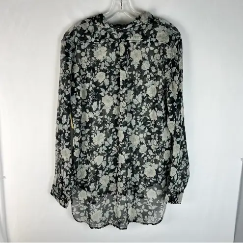 Denim & Supply Ralph Lauren Ralph Lauren Denim & Supply RL Boyfriend Floral Chiffon Button Down Blouse Sheer