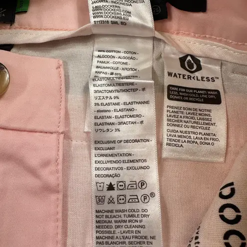 Dockers NWT Weekend Chino Womens W25 Pink Skinny Stretch Pants