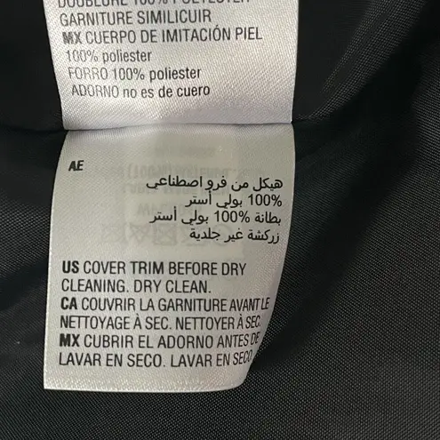 INC Small Faux Fur Vest Full-Zip Sleeveless Lined Pockets Collared Black New