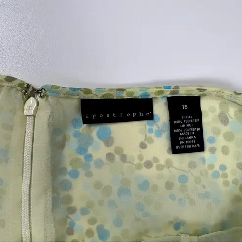 Apostrophe Green Abstract Vintage Asymmetrical Skirt Size 16 Cottagecore Fairy