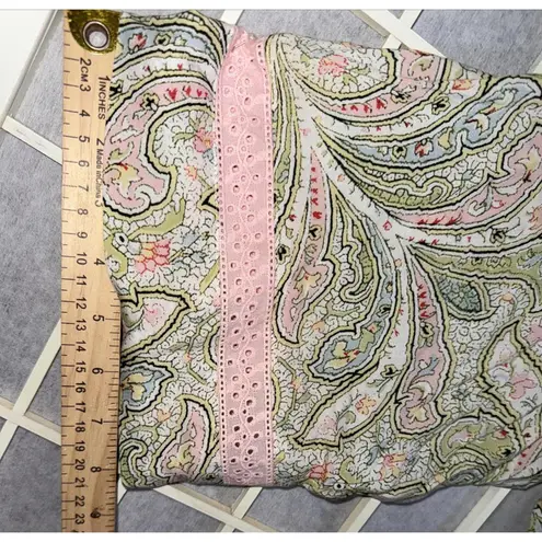 Anthropologie Floreat Floral Kimono Empire Waist Robe Tie Duster Lounge Lace Med