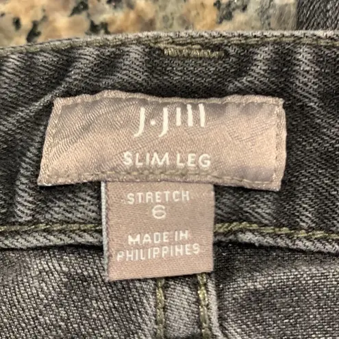 J.Jill  Charcoal Gray/Faded Black Slim Leg Stretch Jeans Size 6 GUC #7930