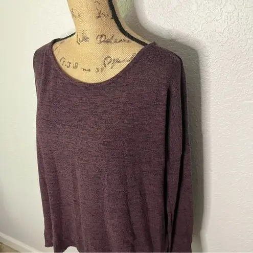 American Eagle  Womens size M Purple Long Sleeve Knit Open Back Top Round Neck