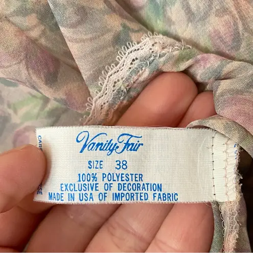 Vanity Fair Vintage Floral Lace Trim Cami Top