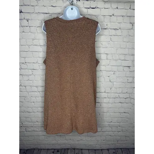 Heart soul Womens 1X Rose Gold Sleeveless Knit Dress Sparkle Party Cocktail