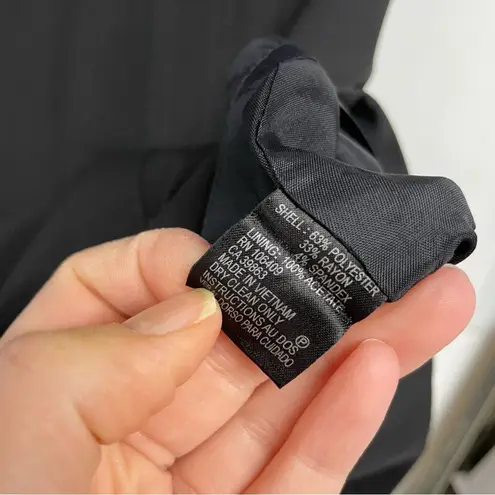 Tahari ASL Black Cap Sleeve Knee Length Sheath Dress Womens 14 Preppy Academia