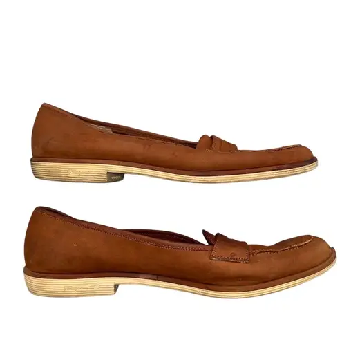Salvatore Ferragamo women's Brown Suede Penny Loafers Size 8 AAA Narrow Shoes