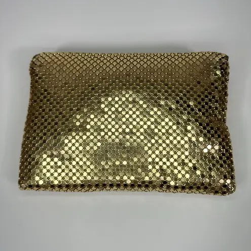 Vintage Gold Mesh Clutch Purse with Chain Strap