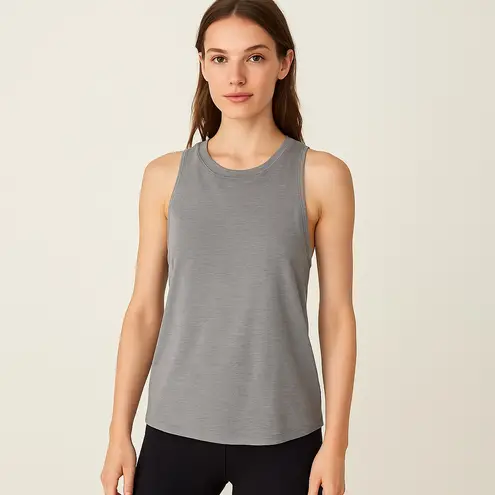 Victoria Sport Gray Open Cross Back Muscle Tank Top Size M Soft Lightweight Gym