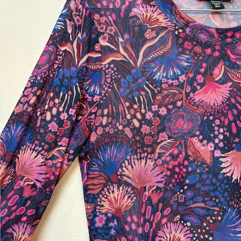 Karen Kane Floral Mesh Ruched Sleeve Top XLP