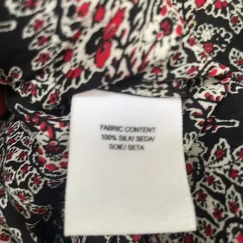 Derek Lam 10 Crosby Printed Silk Lace Up Top 0 XS