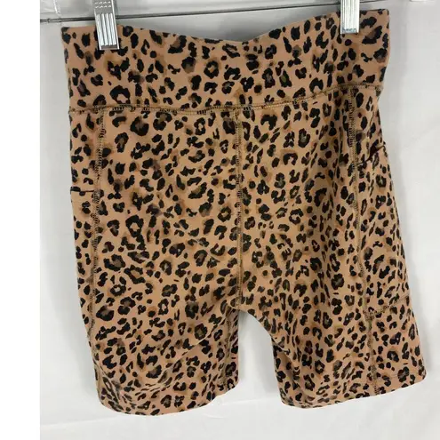J Crew Animal Print Bike Shorts Size Small Brown