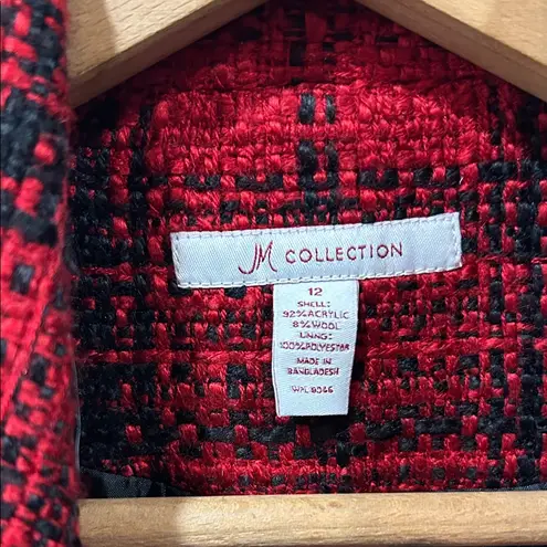 JM Collection Red & Black Blazer – Size 12