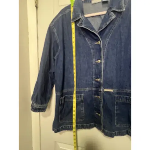Coldwater Creek Vintage Woman’s Plus Denim Chore Jacket Size 2x 100% Cotton.