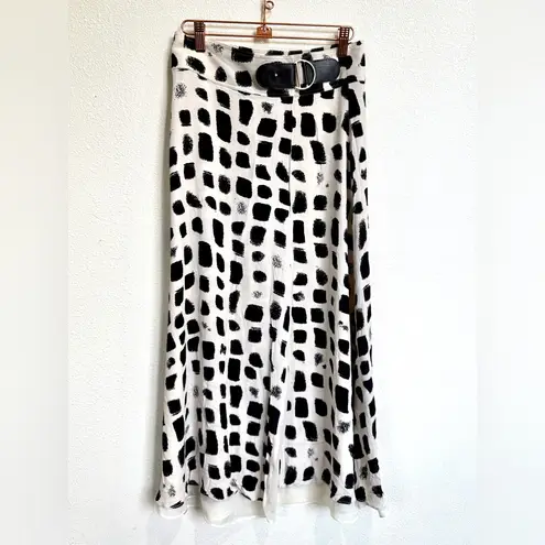 Massimo Dutti Two-Tone Print Skirt