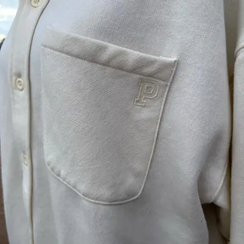 Victoria Sport Victoria’s Secret PINK reverse fleece shacket in creamer white size S small