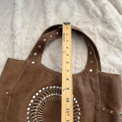 Leather Hobo Bag Brown Studded Boho Shoulder Bag Purse Women's Western Boho