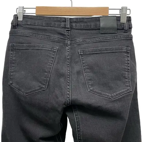 DU/ER DUER Performance Denim Straight Mid Jeans Aged Black Distressed Size 27