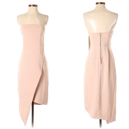 Keepsake Pink Asymetrical Strapless Dress Spring Summer Wedding Classic
