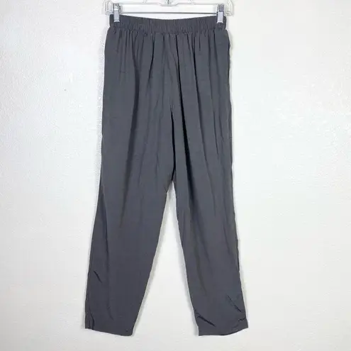 Vintage Grey Silky High Waisted Trouser Pants Gray