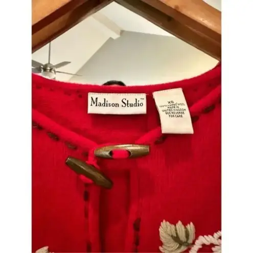 Madison Studio Lambswool‎ Cardigan Size Extra Small Red