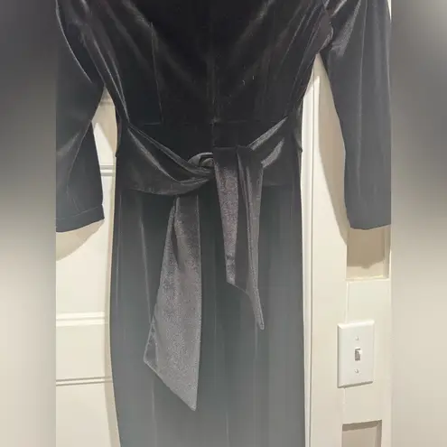 Boden Julianna Black Velvet Tie Waist Dress Size 6