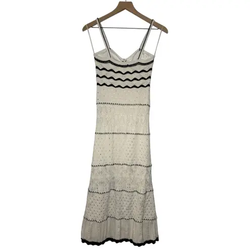 Olive & Oak Boho Cream and Black Crochet Maxi Dress