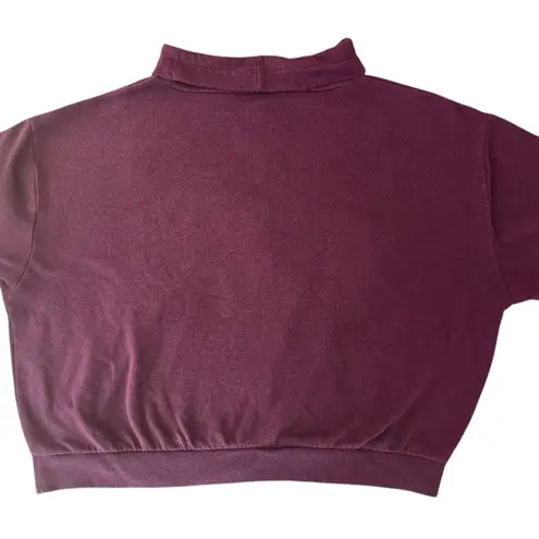 Victoria's Secret  PINK Y2K Oversized Sweatshirt‎ Women's Large Red Funnel Collar