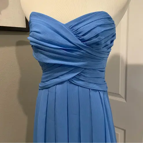 David's Bridal David’s Bridal Bridesmaid  Baby Blue Sweetheart Pleated Ruffle Dress 6 Holiday